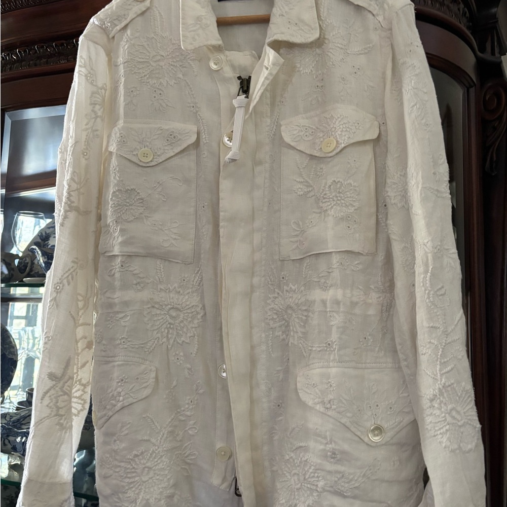 Polo Ralph Lauren Women's Eyelet 100%
Linen Jacket In White Size M